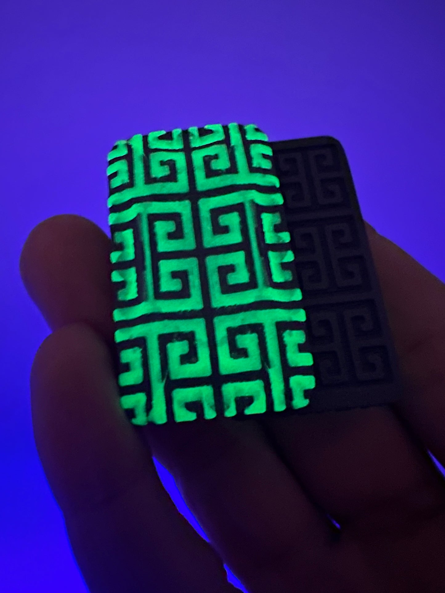 The Greek Fidget Slider 3 click (green glow in dark / Stainless steel composite) Haptic / Clicker / EDC / slider/ fidget