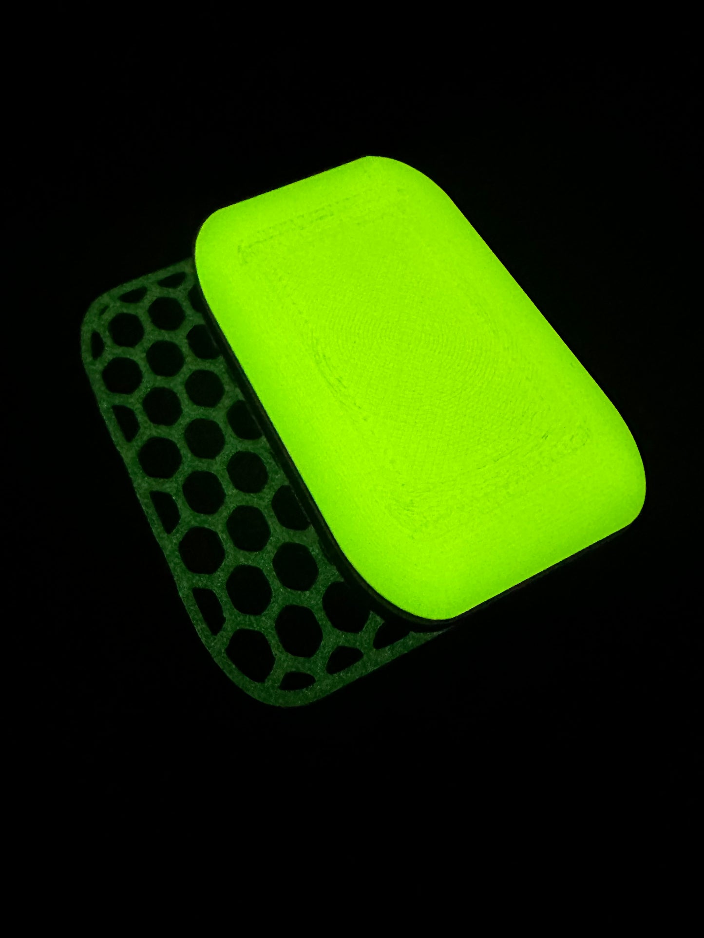 The Rock w/ Stainless Steel composite plates Fidget Slider 3 click (green glow in the dark / SS composite) / Silent / EDC / slider/ fidget